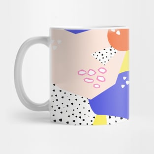 Abstract Papercut Collage Pink Blue White Yellow Black Mug